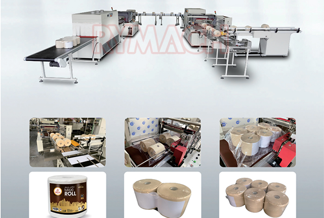 Automatic Plastic Film Packaging Machine for Maxi Rolls Factory
